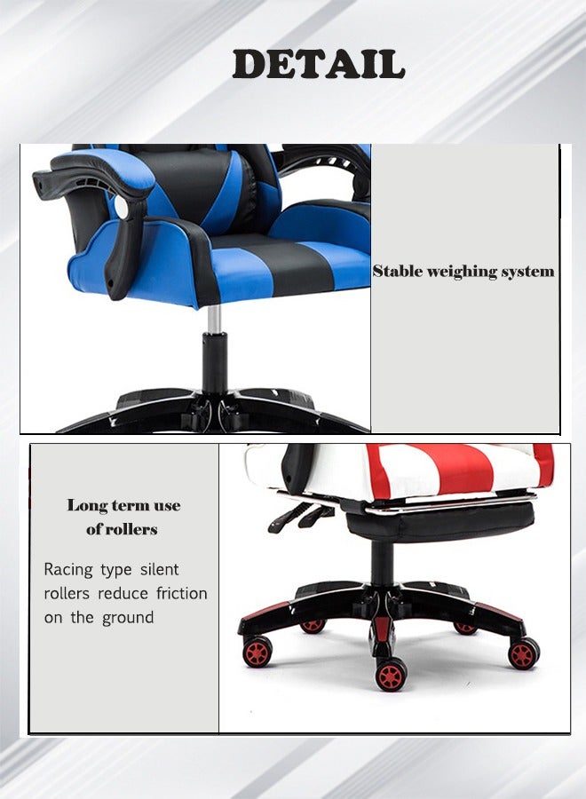 Generic Gaming Chair with Footrest for Adults Ergonomic High Back Office Racing Chair with Armrest, Swivel Leather Desk Chairs with Adjustable Headrest and Lumbar Cushion for Office and Home Golden  - Image 5