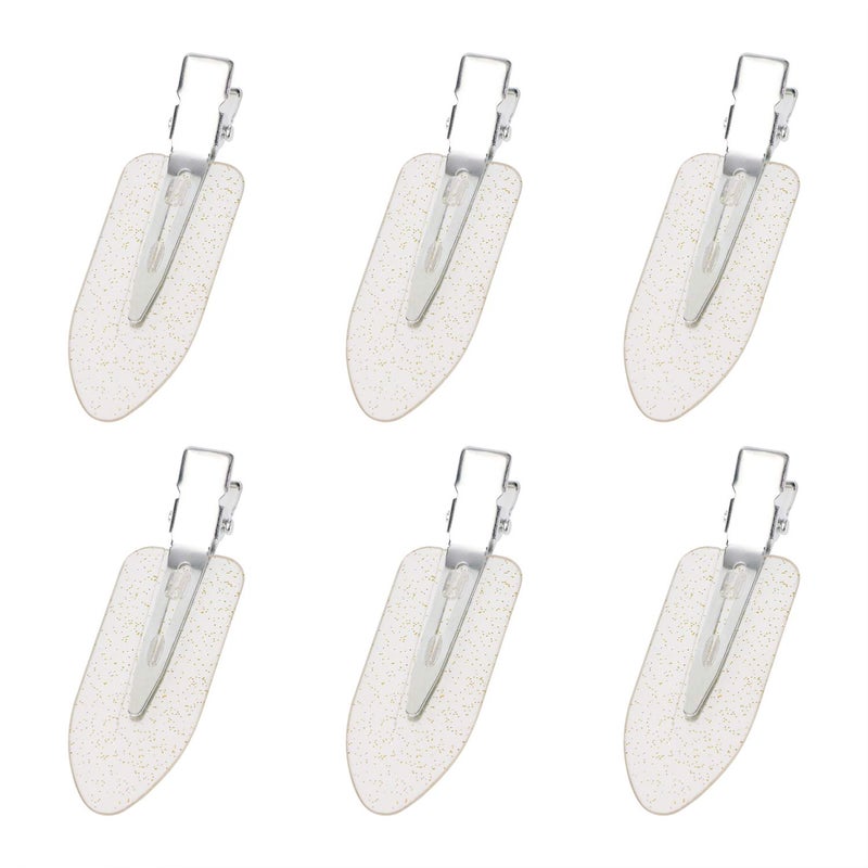 Mini Skater 6Pcs No Bend Hair Clip Makeup Pin Curl Clips No Crease Hair Clip for Hairstyle Bangs Waves Styling Hair Salon Glitter Transparency - Image 3