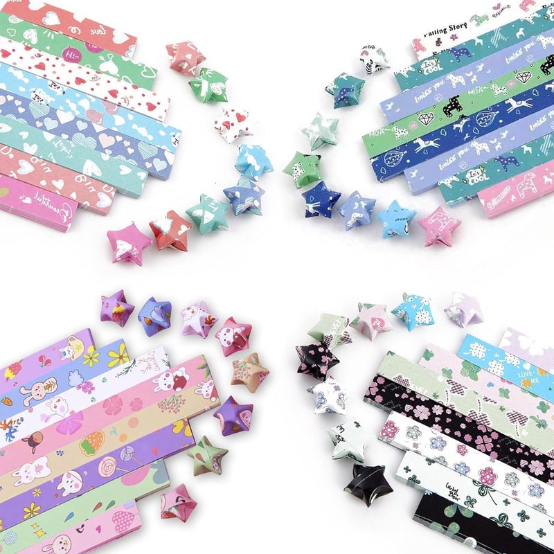 HZYH 2160 Pcs Origami Stars Paper, Lucky Star Paper Strips, Origami Strips, No Cutting Required, Easy to Use, for Handmade Home Cards Gift, Party Decoration, Crafts Decoration - Image 1