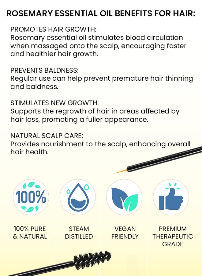 NIKITA.VIVI 60 ml Rosemary Essential Oil for Hair Growth Pure Organic Rosemary Oil for Dry Damaged Hair and Growth Hair Scalp Oil Pure and Natural Premium Quality Oil Hair Loss Treatment Oil for Men and Women  - Image 4