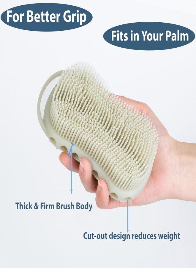 MtBoi Double-Sided Exfoliating Silicone Body Scrubber, 2-in-1 Bath Scrubber, Shampoo Brush, Silicone Loofah for All Skin Types, Shower Body Scrubber, Easy to Clean, Lather Well (Gray) - Image 5