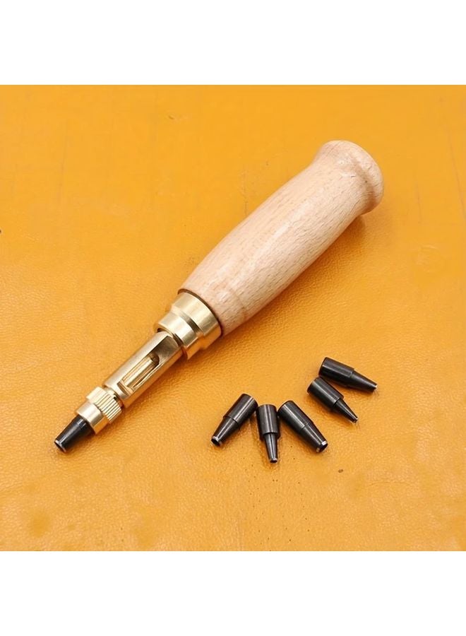 Heavy Duty Automatic Hole Punch Tool 1PC With 6 Interchangeable Tips 1 5 4mm Lever Operated - Image 1