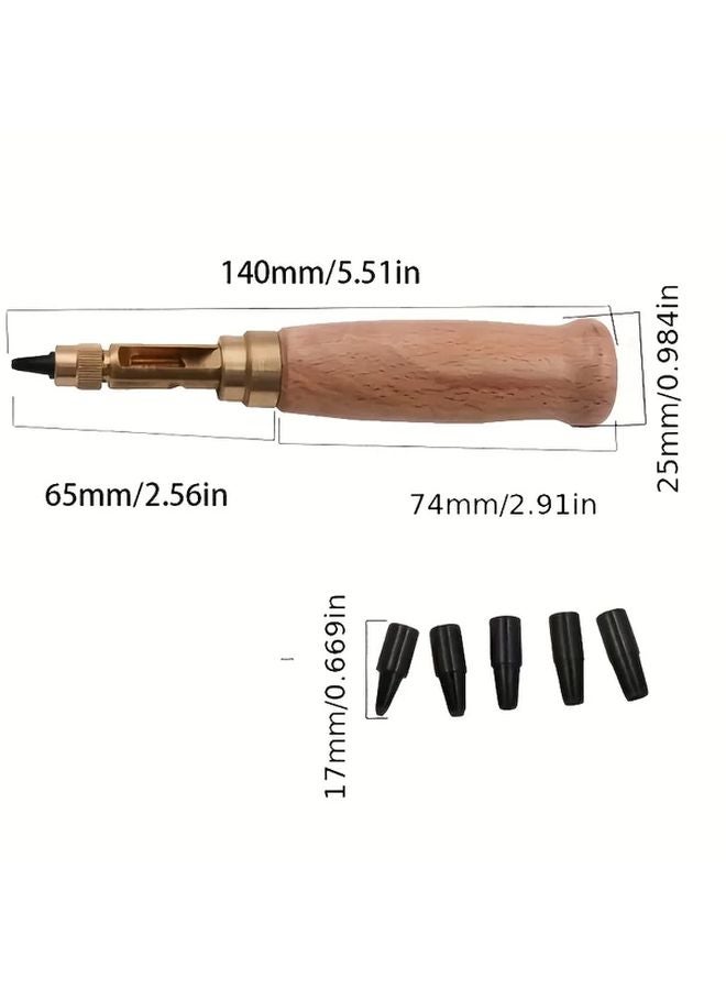 Heavy Duty Automatic Hole Punch Tool 1PC With 6 Interchangeable Tips 1 5 4mm Lever Operated - Image 3