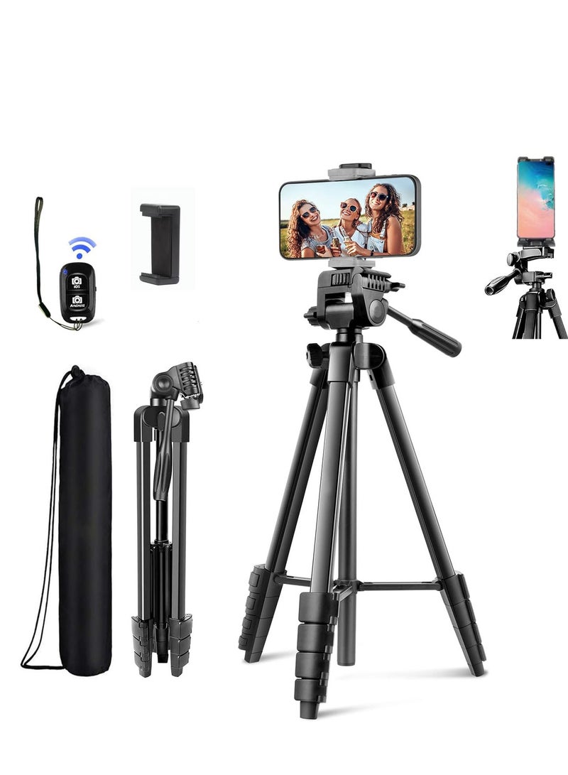 Arabest 51" Phone&Tablet Tripod, Cell Phone Tripod for iPhone with Wireless Remote and Phone Holder, Extendable Tripod Stand for iPad, Suit for Video Recording/Makeup/Live Streaming - Image 1