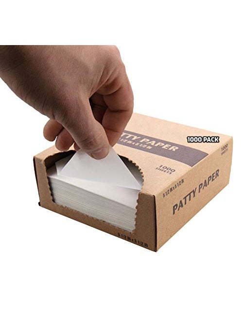 EcoQuality 1000 PACK Dry Wax Burger Patty Liner Paper 55 x 55 Inches  Square Patty Papers Hamburger Patty Papers Cookies and more 