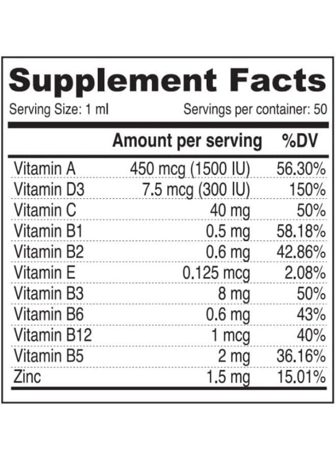 SUNSHINE NUTRITION Pedia Multivitamins + Zinc Drops 50ml | Essential Vitamin For Children Under 3 Years | Vegetaria, Paraben Free, No Artificial Sweeteners & Colors, 1.69 fl oz - Image 2
