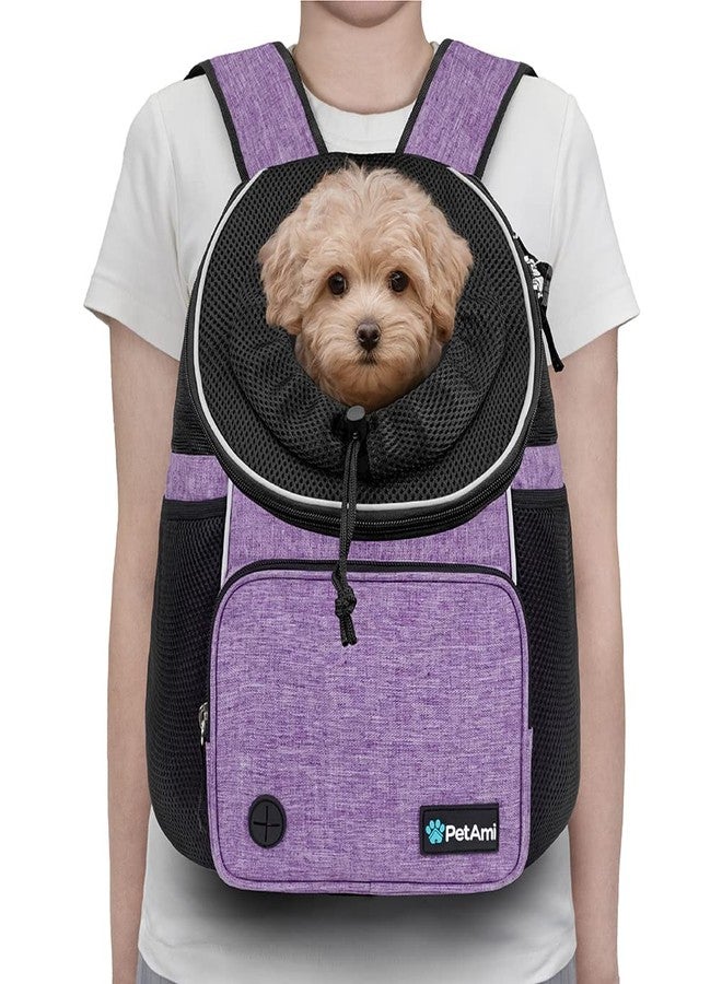 PetAmi Adjustable Cat & Dog Chest Carrier Backpack, Ventilated for Hiking & Camping, Max 10 lbs, Purple - Image 3