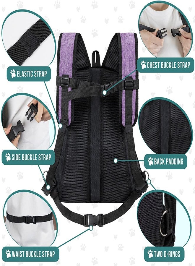 PetAmi Adjustable Cat & Dog Chest Carrier Backpack, Ventilated for Hiking & Camping, Max 10 lbs, Purple - Image 5