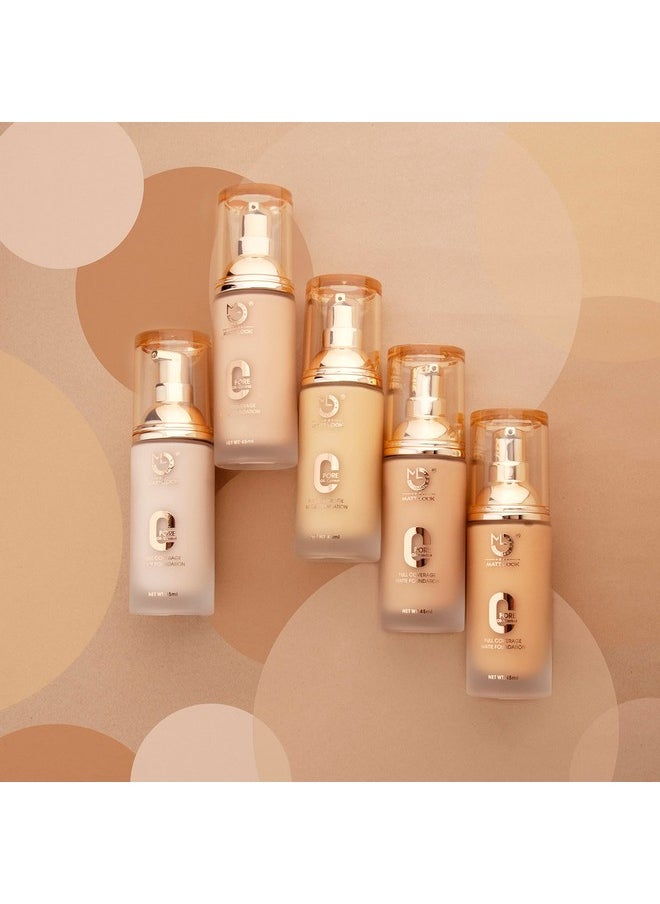 matt look Zero Pore Oil Control Full Coverage Foundation | Available In 5 Shades | No Clogging Of Pores | 45 Ml | Highly Blendable Formula | No Flakiness | Feels Like Natural Skin | Buildable And Blendable - Light  - Image 5