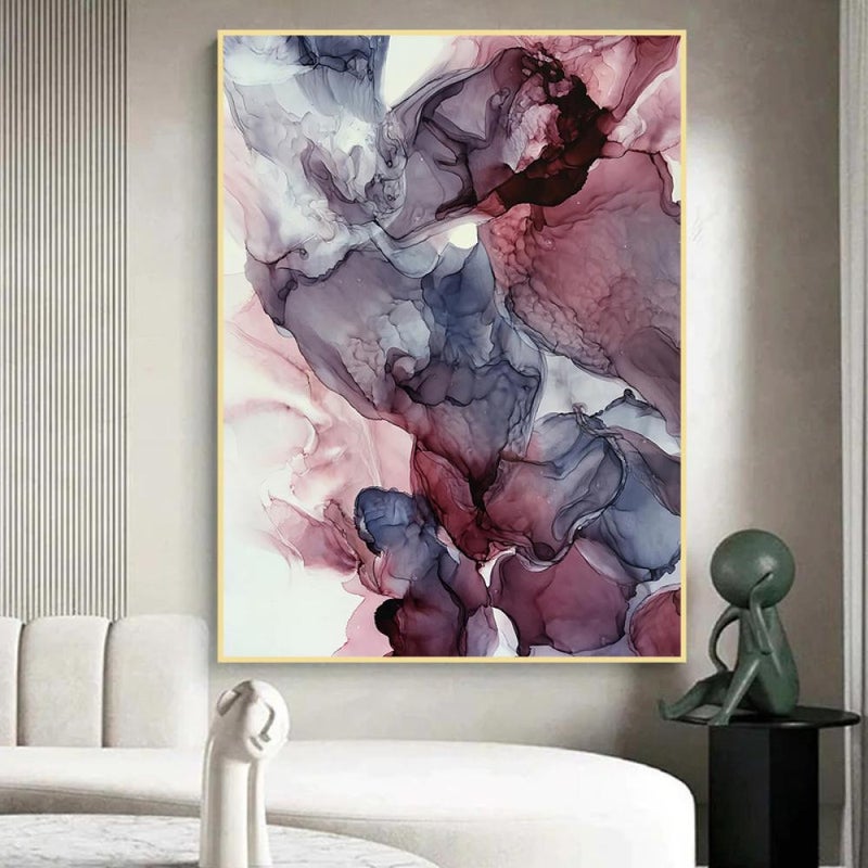Marktna One piece, abstract art canvas print with a hollow frame, measuring (40×60). - Image 1