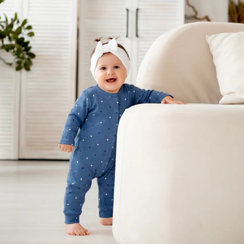 Babies Basic Babies Basic Ribbed Cotton Set with Sleepsuit/Romper, Cap and Bib