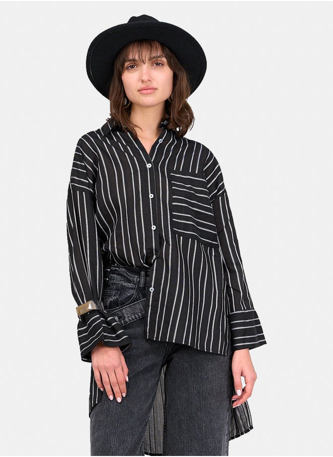 Clue Striped High Low Shirt  - Image 1