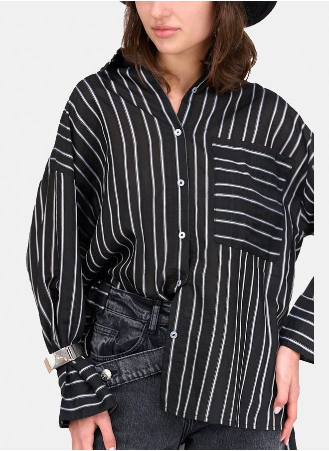 Clue Striped High Low Shirt  - Image 4