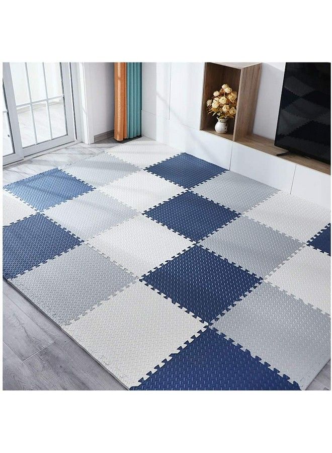 SIGNATRON أرضيات الألغاز ;; سجادة لعب متشابكة للأطفال ;; سجادة لعب للأطفال ;; سجاد لعب للأطفال ;; بسماكة 12 مم (8 بلاطات 32 قدم مربع باللون الأزرق الداكن والرمادي والأبيض) - Image 4