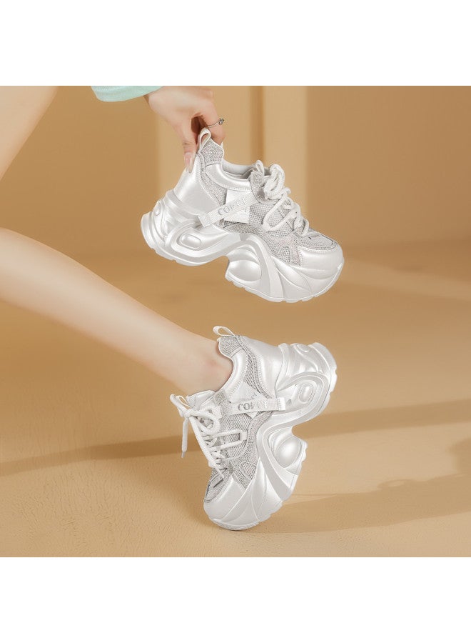 Platform Chunky Dad Shoes For Women】2025 New Rhinestone Sweet Sports Shoes, Lightweight And Versatile Casual Sneakers For Women - Image 2