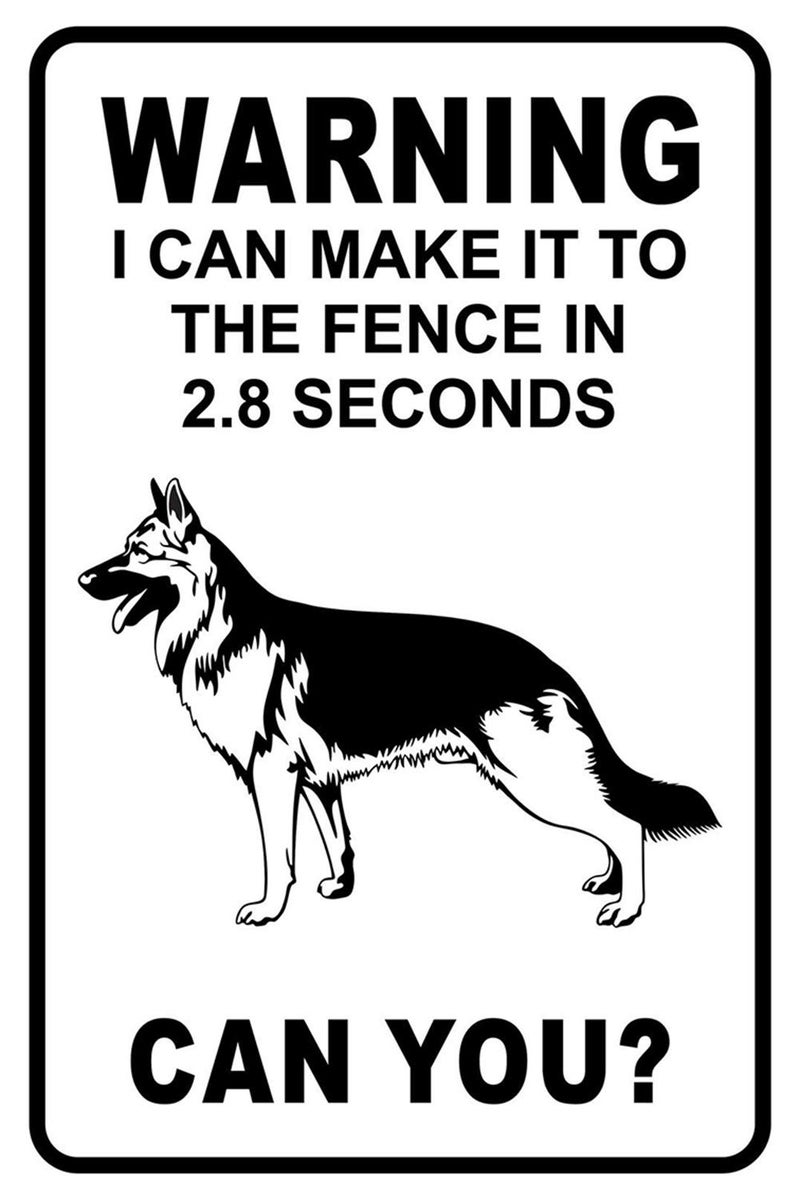Mvgges New Aluminum Metal Sign German Shepherd Warning  12 x 8 for Indoor  Outdoor Use 