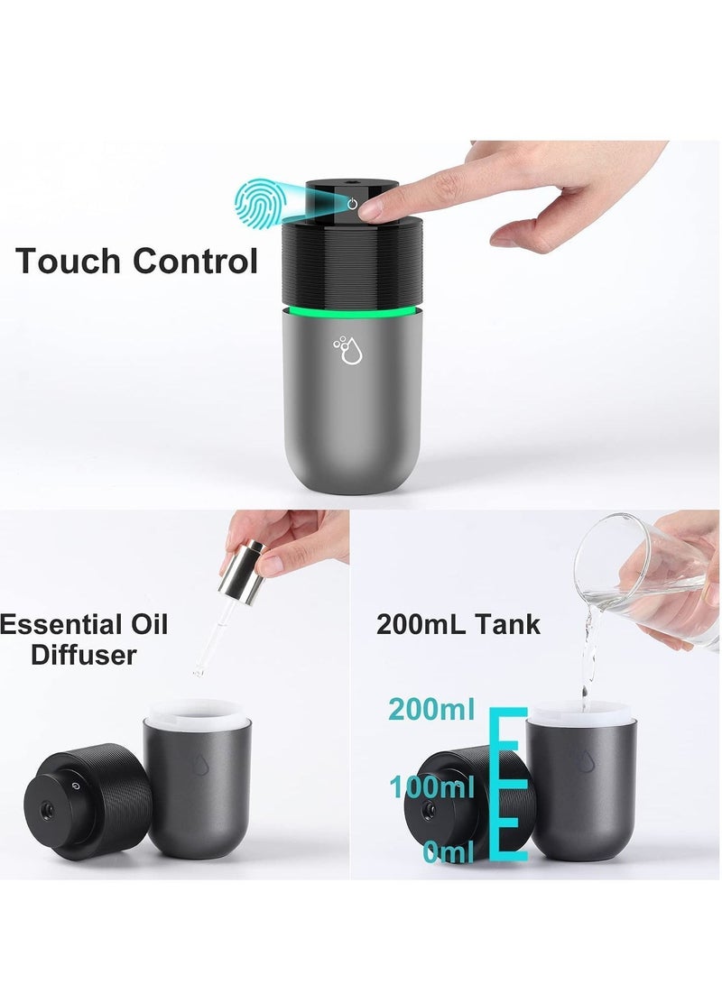 Car Diffuser Usb Plug In Humidifier Essential Oil Mini Portable Aromatherapy Cup Holder 7 Colors LED Lights for Vehicle Office Travel Home 200mL - Image 2