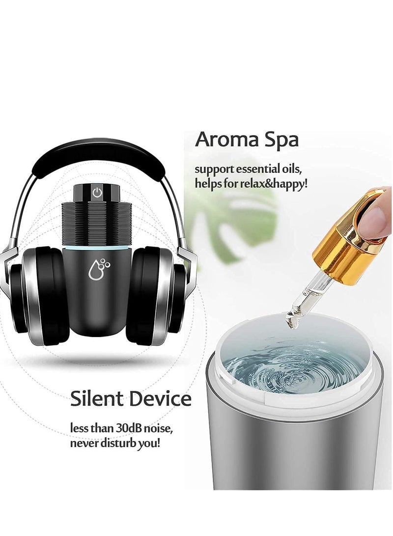 Car Diffuser Usb Plug In Humidifier Essential Oil Mini Portable Aromatherapy Cup Holder 7 Colors LED Lights for Vehicle Office Travel Home 200mL - Image 4