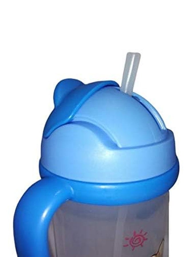 APLAM CHAPLAM Baby Cute Stylish Bpa Free Unbreakable Sippy Cup (Sipper Kids Mug) Straw Sipper Infant PP Water/Juice Training Gravity Sipper Cup with Handles 330ml (Blue) - Image 3