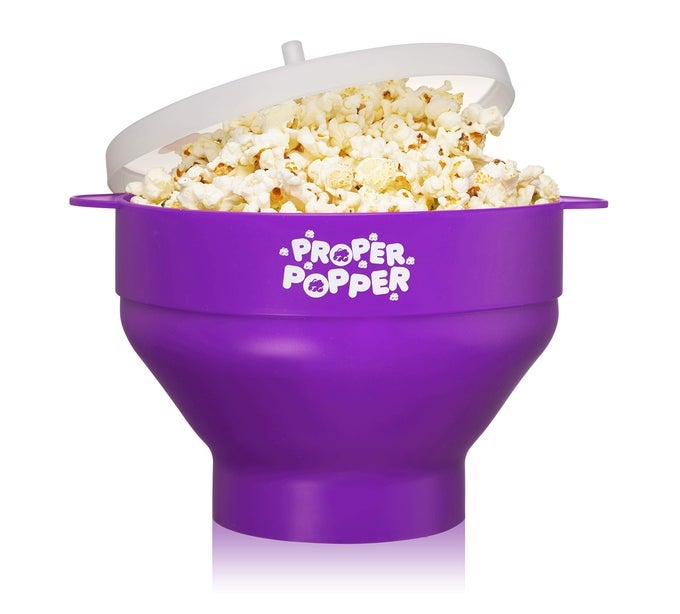 THE ORIGINAL MICROWAVE POPCORN POPPER SILICONE POPCORN MAKER COLLAPSIBLE BOWL BPA FREE DISHWASHER SAFE PURPLE