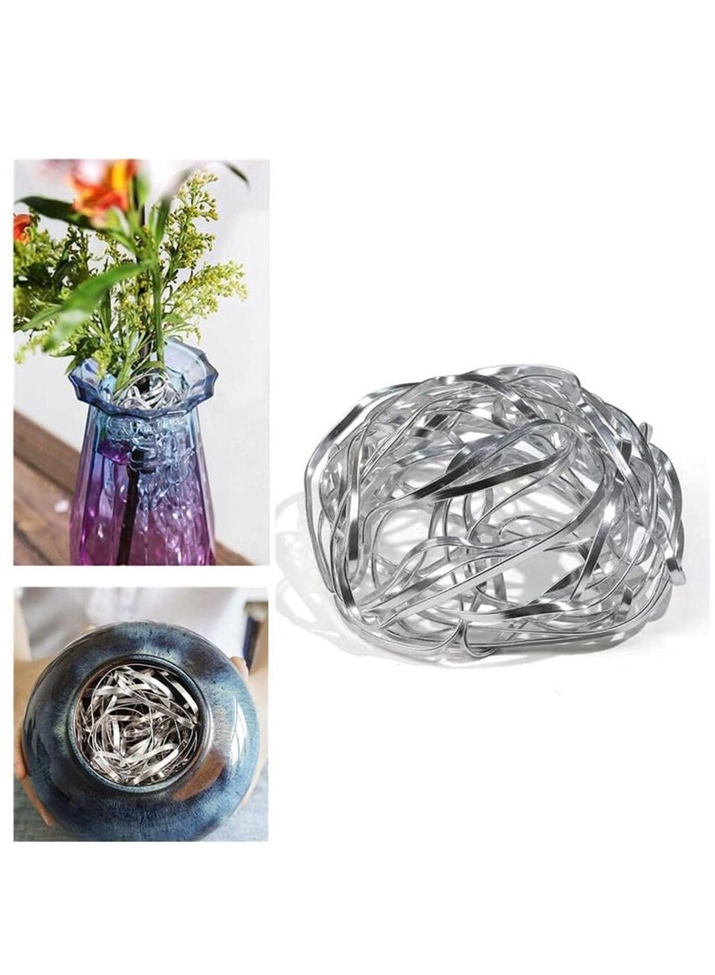 SYOSI Flower Frogs 4 Pieces Elastic Floral Frogs Flower Vase Twistable Flower Arranger Tool Pin Holder Japanese Flower Arranging Plant Decoration Fixed Supplies with Bottom Home DIY Craft (Silver)  - Image 1