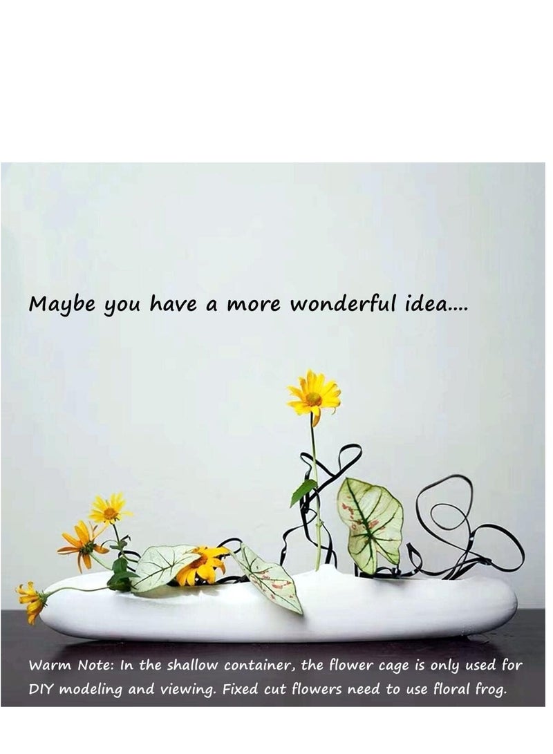 SYOSI Flower Frogs 4 Pieces Elastic Floral Frogs Flower Vase Twistable Flower Arranger Tool Pin Holder Japanese Flower Arranging Plant Decoration Fixed Supplies with Bottom Home DIY Craft (Silver)  - Image 5