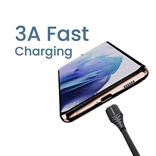 Ambrane 60W / 3A Fast Charging Output Type C To Usb Cable with Type-C to USB for Mobile, Neckband, True Wireless Earphone Charging, 480mbps Data Sync Speed, 1m Length (ACT - AZ10, Black) - Image 3