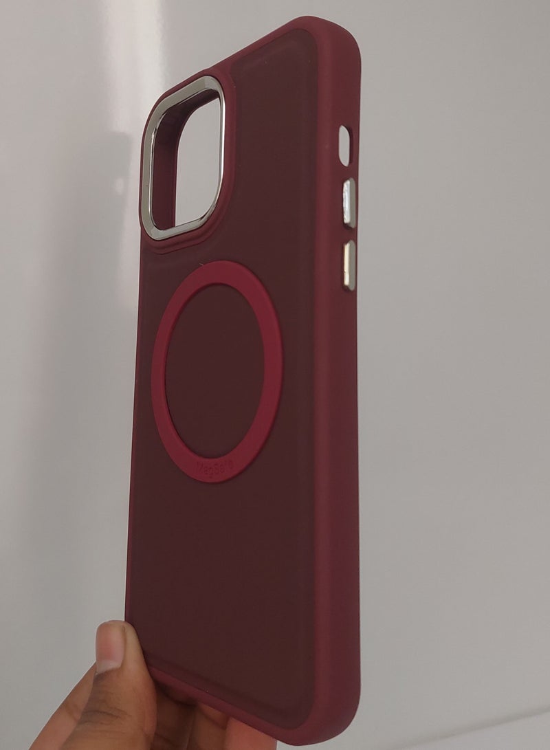 Mocome Case for Iphone Max series for Iphone 13 Pro Max Hard Silicone With Magsafe Red Colour - Image 3