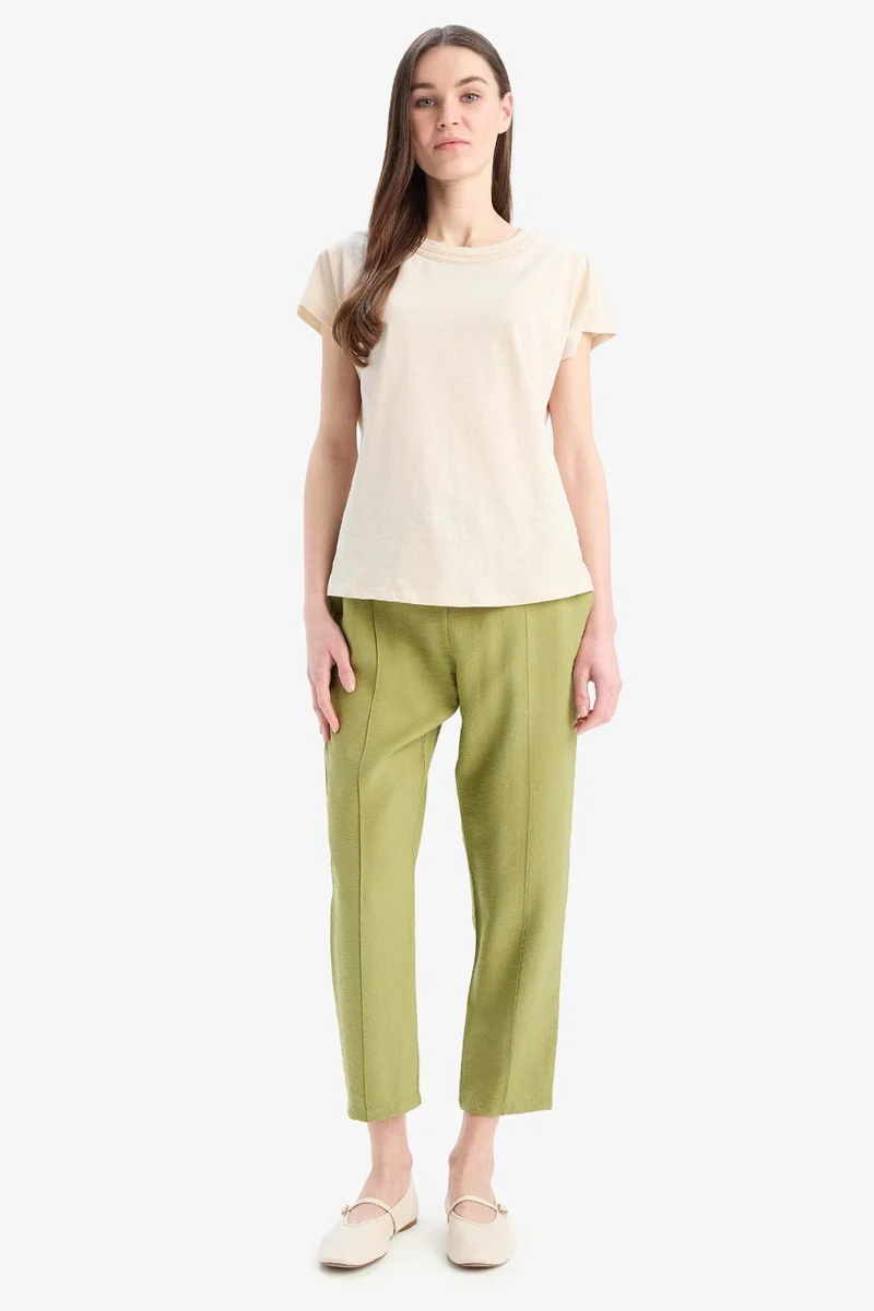 ديفاكتو Elastic Waist Straight Leg Basic Joggers