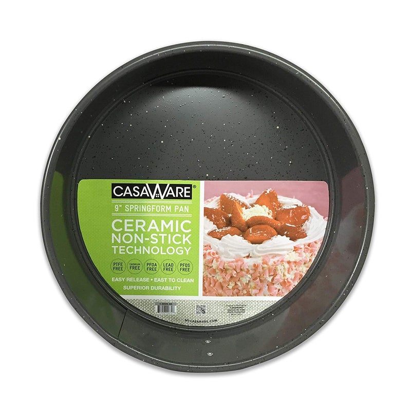 casaWare 9-inch Springform Pan Ceramic Coated NonStick (Silver Granite) - Image 2