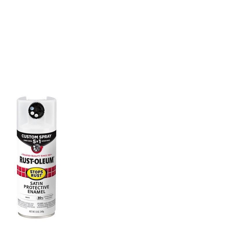 Rust-Oleum 376870 Stops Rust Custom Spray 5-in-1 Spray Paint, 12 oz, Satin White - Image 2