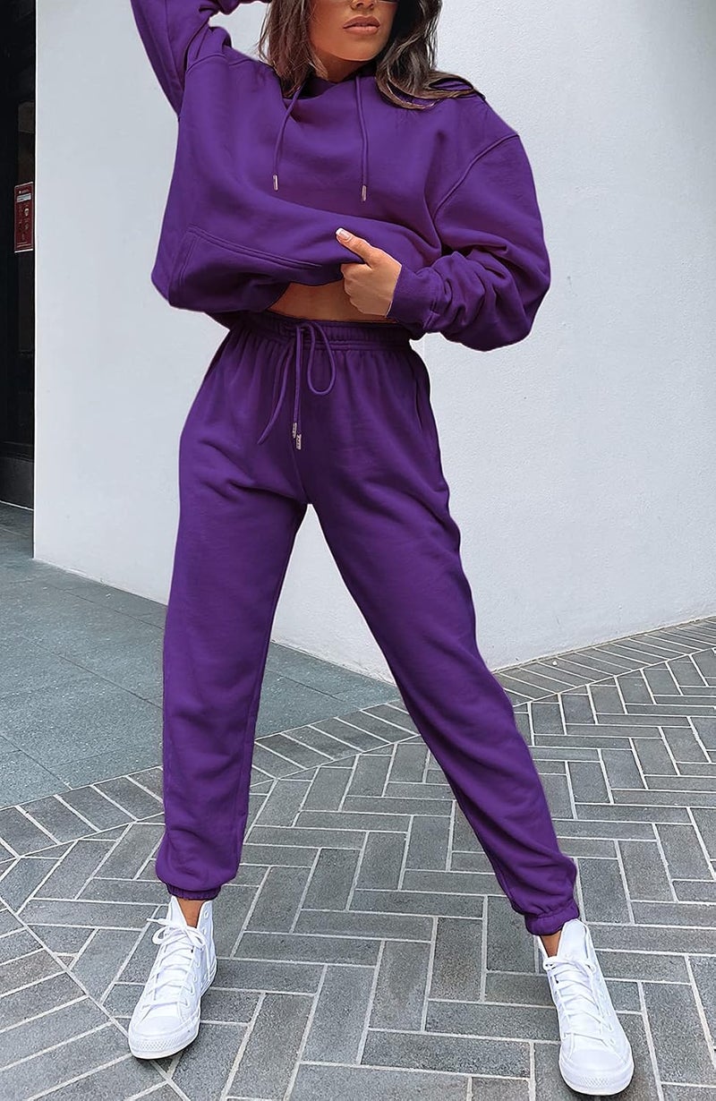 Waitfairy Womens High Waisted Sweatpants Drawstring Jogger Sweat Pants Cinch Bottom Workout Trousers - Image 4