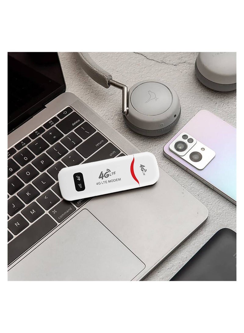 Luckam مودم واي فاي USB 4G LTE، راوتر واي فاي محمول بسرعة 100 ميجابت في الثانية، نقطة اتصال شبكة، مودم واي فاي 3G 4G، راوتر، عصا مودم تدعم WC، توصيل وتشغيل، تدعم توسيع بطاقة الذاكرة TF بسعة 32 جيجابايت - Image 3