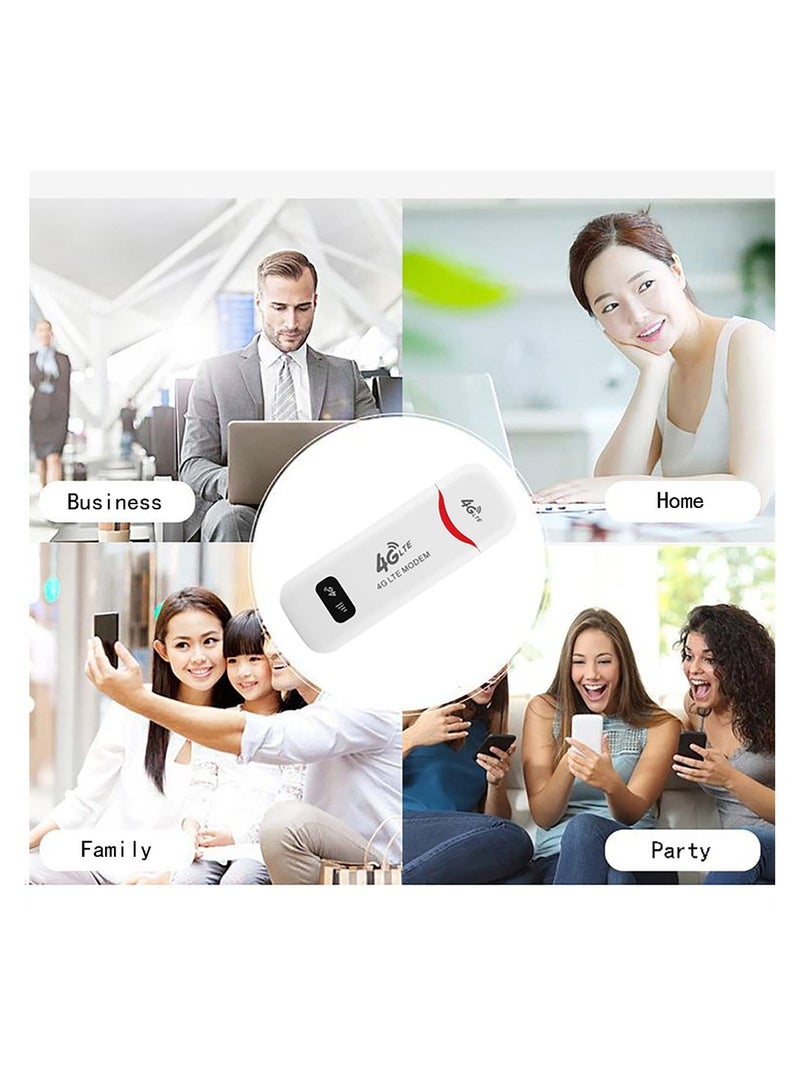 Luckam مودم واي فاي USB 4G LTE، راوتر واي فاي محمول بسرعة 100 ميجابت في الثانية، نقطة اتصال شبكة، مودم واي فاي 3G 4G، راوتر، عصا مودم تدعم WC، توصيل وتشغيل، تدعم توسيع بطاقة الذاكرة TF بسعة 32 جيجابايت - Image 2