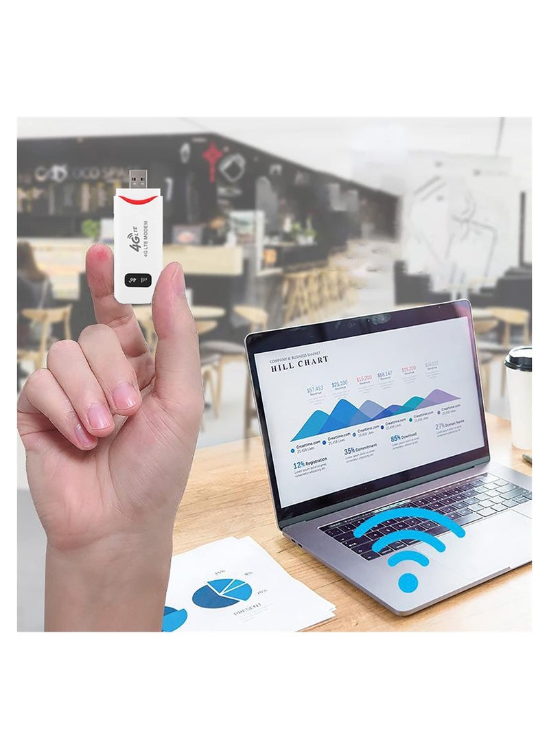 Luckam مودم واي فاي USB 4G LTE، راوتر واي فاي محمول بسرعة 100 ميجابت في الثانية، نقطة اتصال شبكة، مودم واي فاي 3G 4G، راوتر، عصا مودم تدعم WC، توصيل وتشغيل، تدعم توسيع بطاقة الذاكرة TF بسعة 32 جيجابايت - Image 4