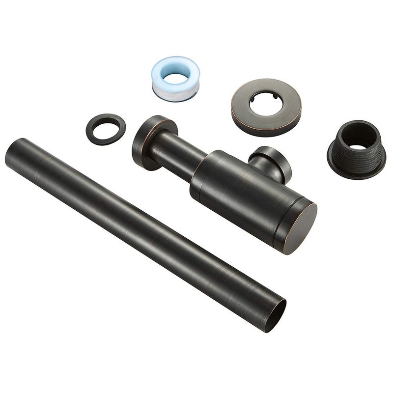 orhemus Brass Round Bottle P Trap, Basin Sink Waste Trap Drain Tube Kit Adjustable Height, Oil Rubbed Bronze Finished - Image 5