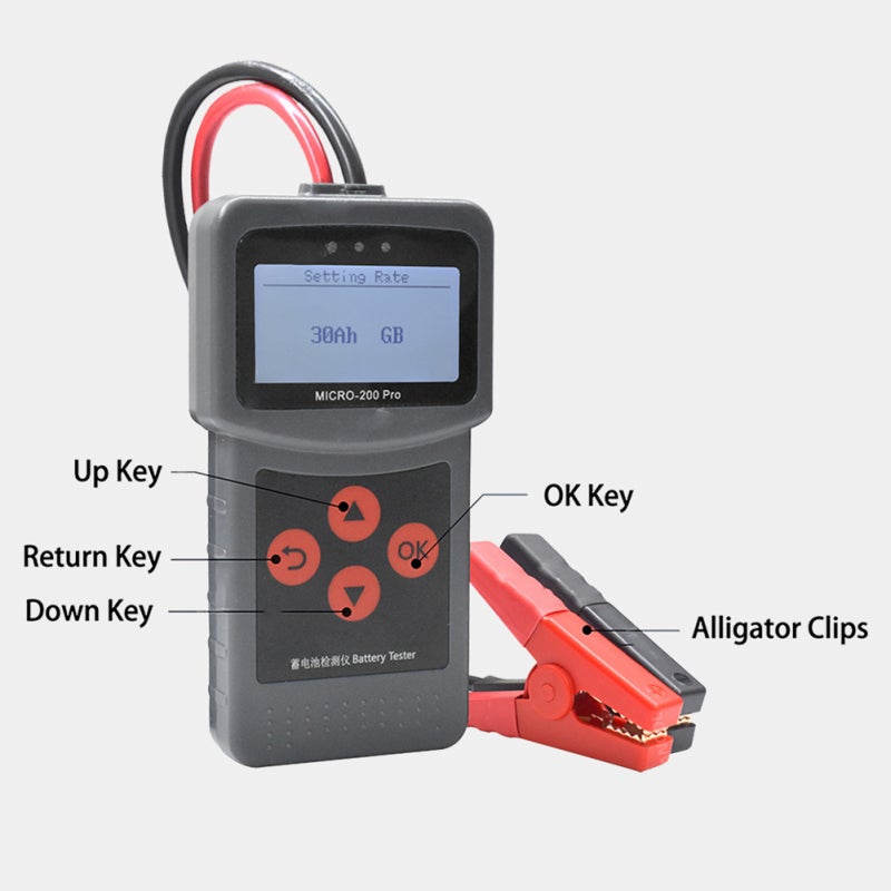 Automotive Diagnostic Tool 12-Voltage Car Motorcycle Battery Tester - LED Light Indicator Alternator Status Checker with Color Screen for Vehicle System Diagnosis - Image 4