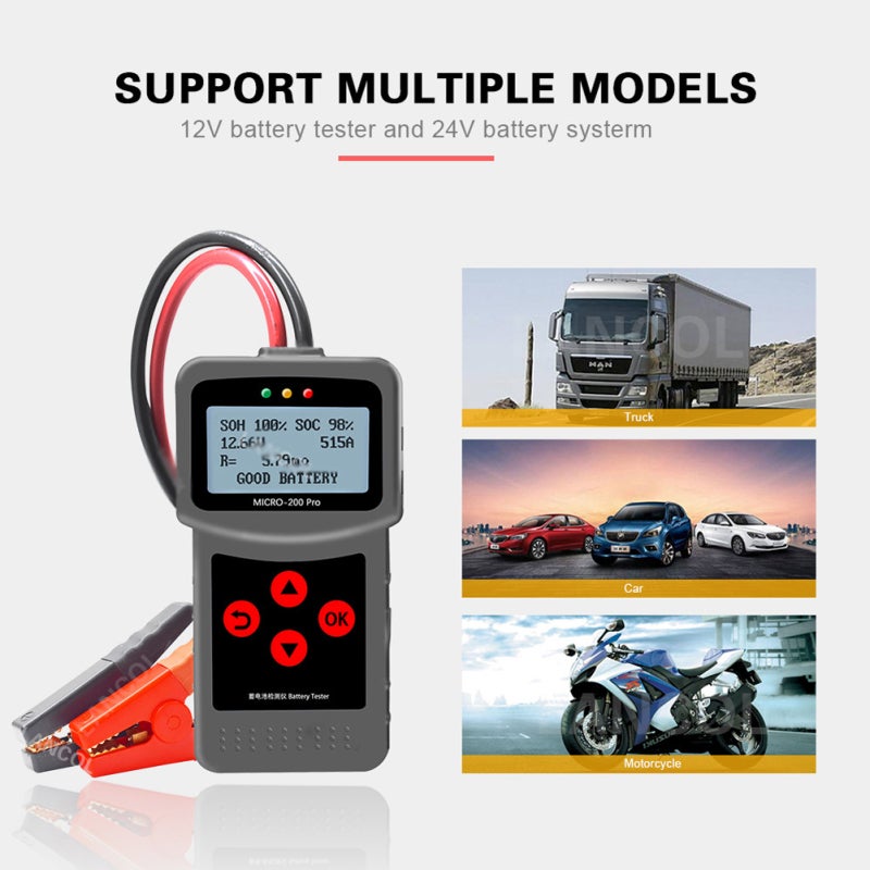 Automotive Diagnostic Tool 12-Voltage Car Motorcycle Battery Tester - LED Light Indicator Alternator Status Checker with Color Screen for Vehicle System Diagnosis - Image 5