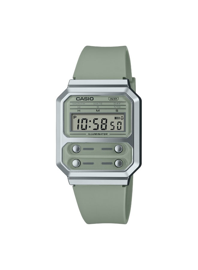 Casio Unisex Watch Vintage Digital Clear Dial Resin Band A100WEF-3ADF - Image 3