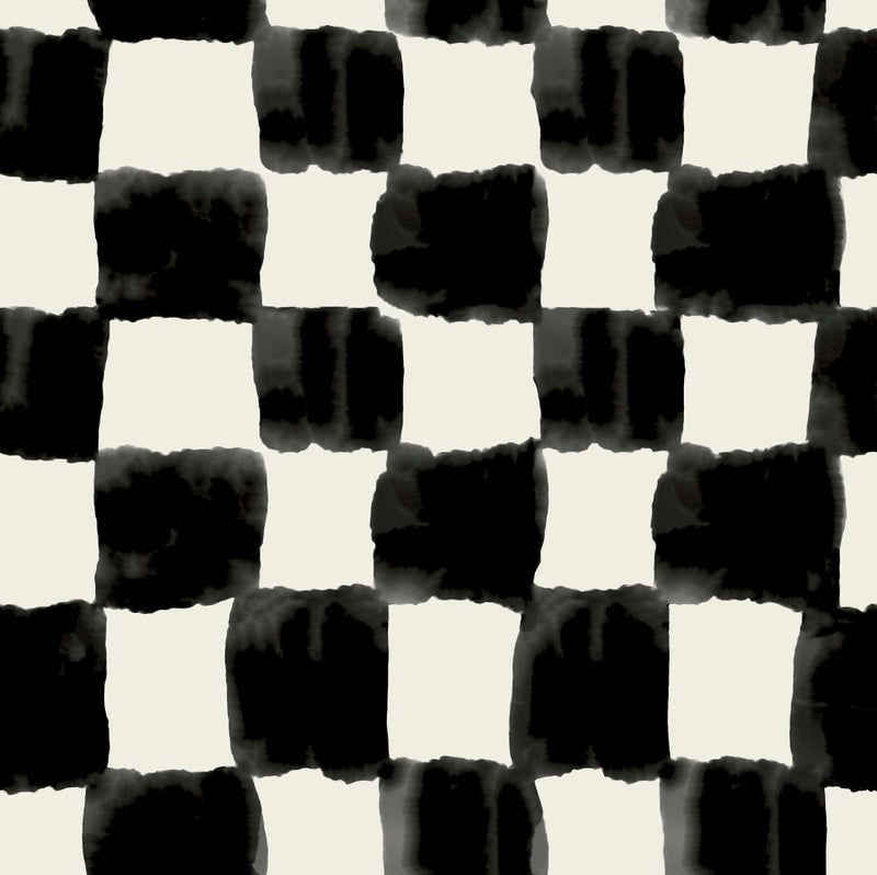 Mr. Kate Mr Kate RoomMates Tess Watercolor Soft Black Checker Peel and Stick Wallpaper Vinyl 205in x 18ft - Image 2