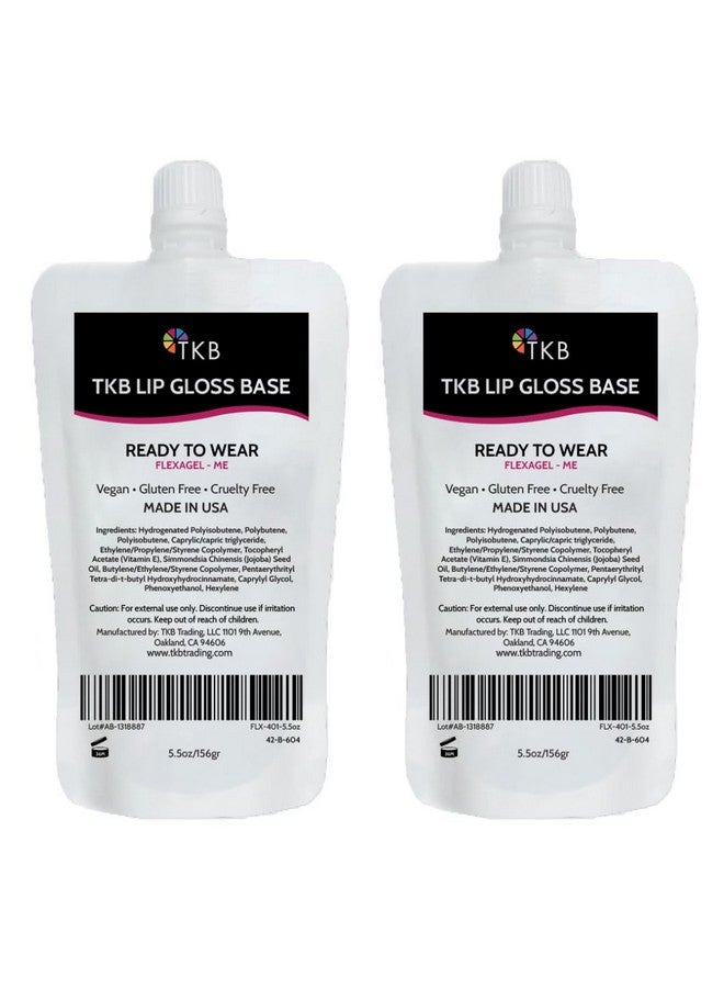 TKB Trading, LLC TKB Lip Gloss Base (Flexagel ME)| Clear Lip Gloss Base for DIY Lip Gloss| Ready-to-Wear| Moisturizing, High Shine, Crystal Clear, Vegan, Gluten and Cruelty free| Made in USA (5.5 Ounce (Pack of 2)) - Image 1