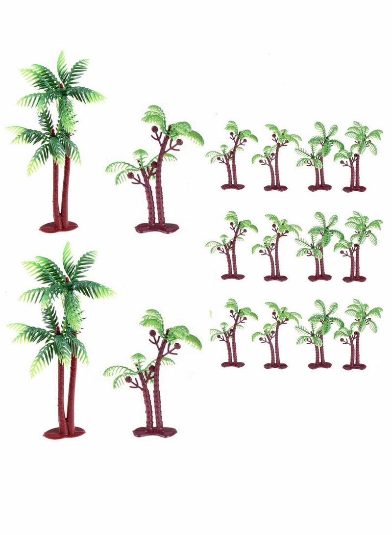 Plastic Green Palm Tree, Cupcake Topper Coconuts Tree for Parties Decorations - Image 1