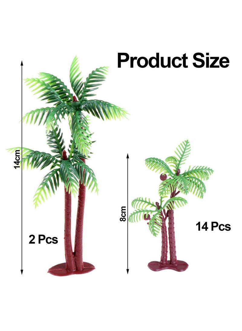 Plastic Green Palm Tree, Cupcake Topper Coconuts Tree for Parties Decorations - Image 3