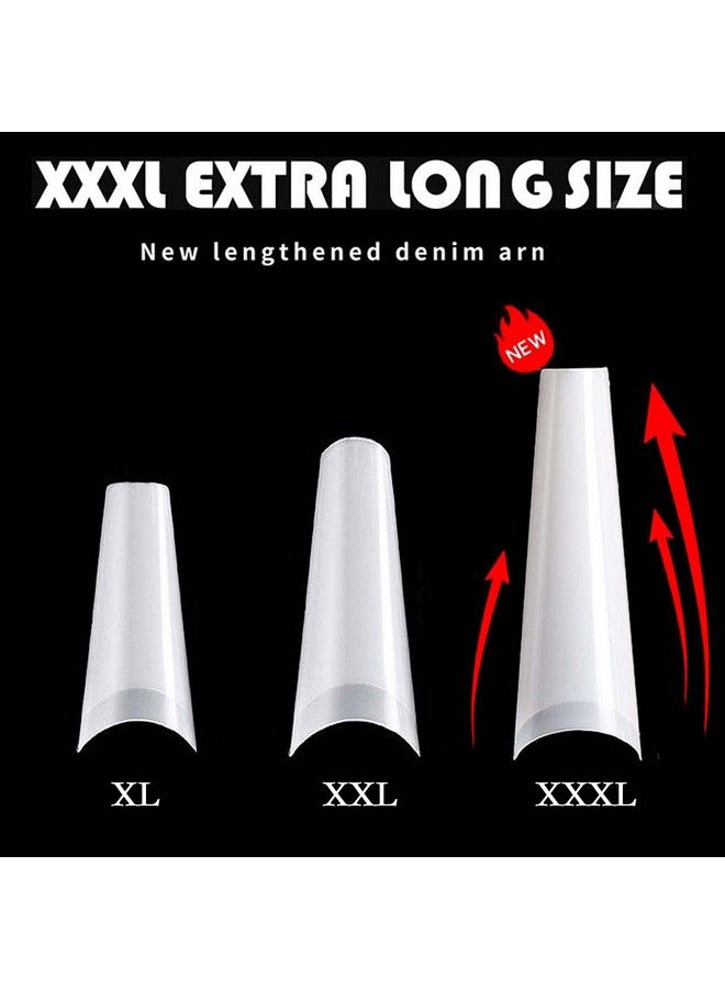 U-Shinein 504 قطعة نصائح أظافر كوفين طبيعية بحجم Xxxl نصف تغطية أظافر باليرينا مزيفة 12 حجم 3Xl شكل مربع مستقيم باليرينا نصائح أظافر مزيفة بدون انحناء C 2.2 بوصة نصائح أظافر أكريليك للاستخدام في الصالون أو المنزل أو DIY - Image 4