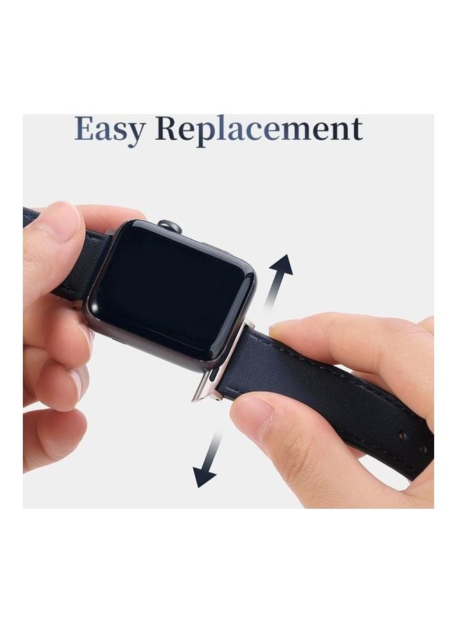 NIBEMINENT Ethnic Replacement Watchband For Apple Watch Series 1/2/3/4/5/6/7/SE 42/44/45mm Blue - Image 3