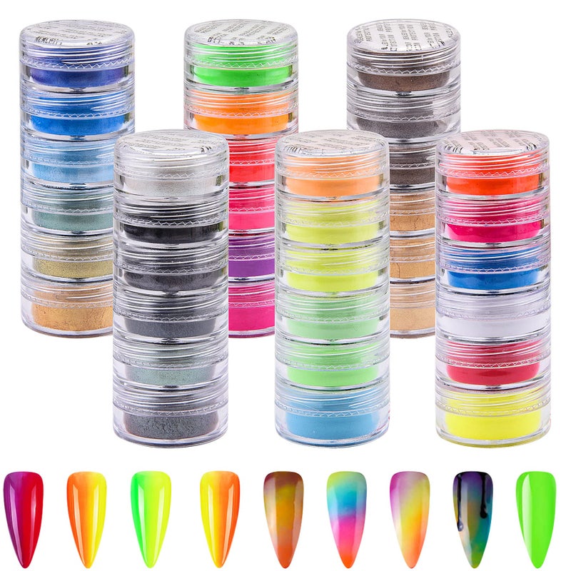 Duufin 36 Colors Nail Pigment Powder Colorful Luminous Pearlescent HighGloss Halo Powder Pigment for Nails Art Body and Crafts - Image 3