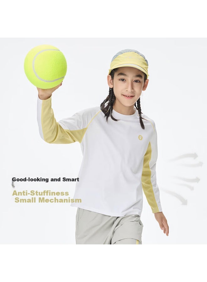 Onmygame "double Premium Skin Clothing" Children's Long Sleeve T-shirt Autumn New A-class Spliced Crew Neck Top Green 110 - Image 2