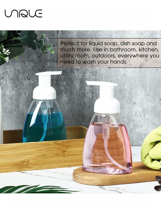 Unique - 4Pcs Foaming Soap Dispenser Hand Dispensers Refillable Plastic Foam Bottle Oval with White Pumps Empty Liquid Pump Bottles for Kitchen Bathroom - Image 1