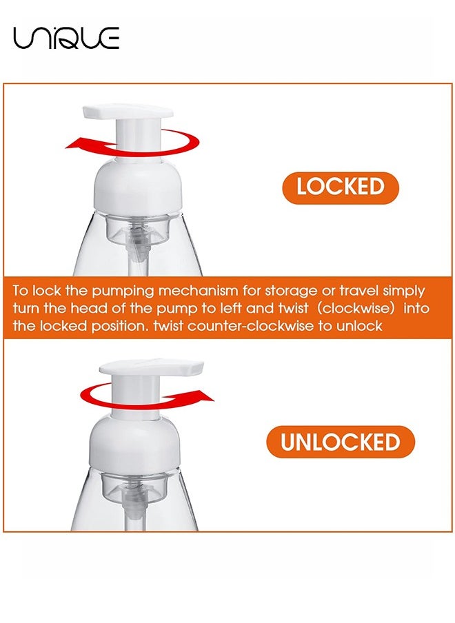 Unique - 4Pcs Foaming Soap Dispenser Hand Dispensers Refillable Plastic Foam Bottle Oval with White Pumps Empty Liquid Pump Bottles for Kitchen Bathroom - Image 1
