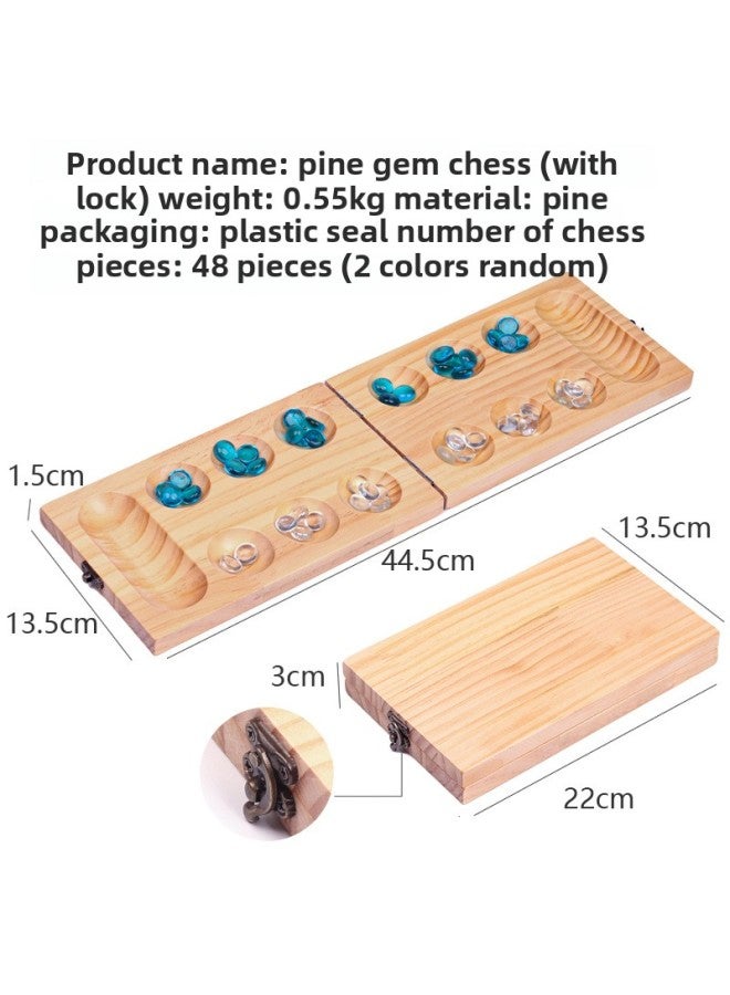 Special For Broadcasting Chess Mancala Gem Chess Boys And Girls Adult Children's Particles Return Toys African Chess-Color:228 Pine Wood Foldable Backgammon (with Lock) - Image 1
